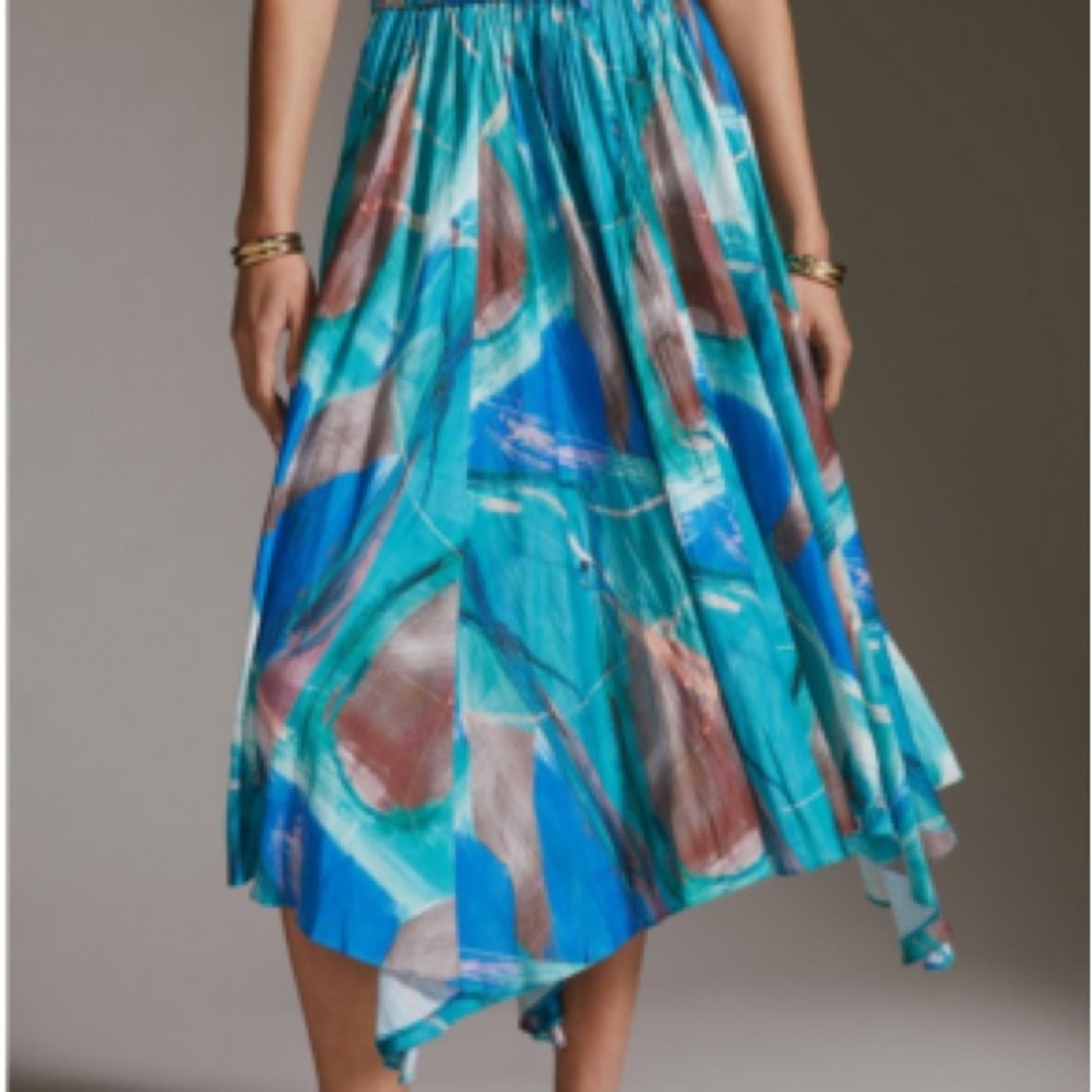 Anthropologie Asymmetrical Blue Skirt